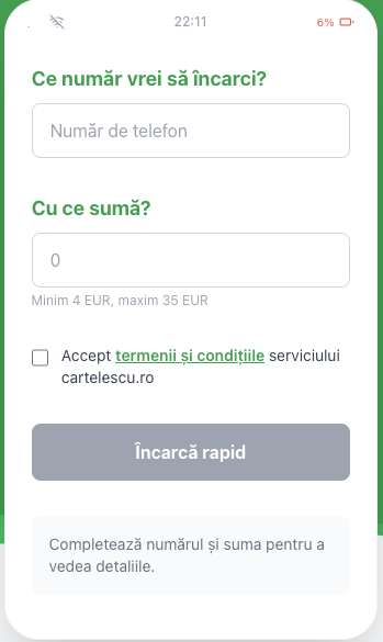 Reincarcare cartele prepay online - Orange si Vodafone | cartelescu.ro